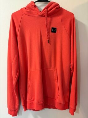 Under Armour Bright Orange Pullover Hoodie with Logo Patch